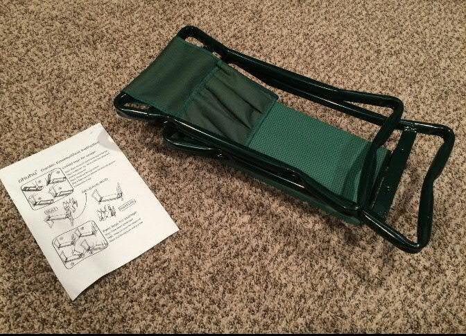 Ohuhu Garden Kneeler and Seat, Heavy Duty Garden Stool with EVA Foam Kneeling Pad, Foldable Gardening Bench with 2 Tool Pouches, 2-in-1 Portable Gardening Supplies, for Seniors customer photo 2