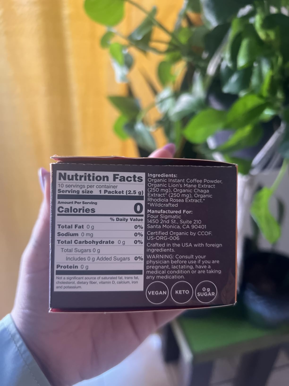 Four Sigmatic Focus Organic Mushroom Coffee | Instant Mushroom Coffee Mix with Lion's Mane, Chaga and Rhodiola for Better Focus and Immune Support | 10 Packets customer photo 1