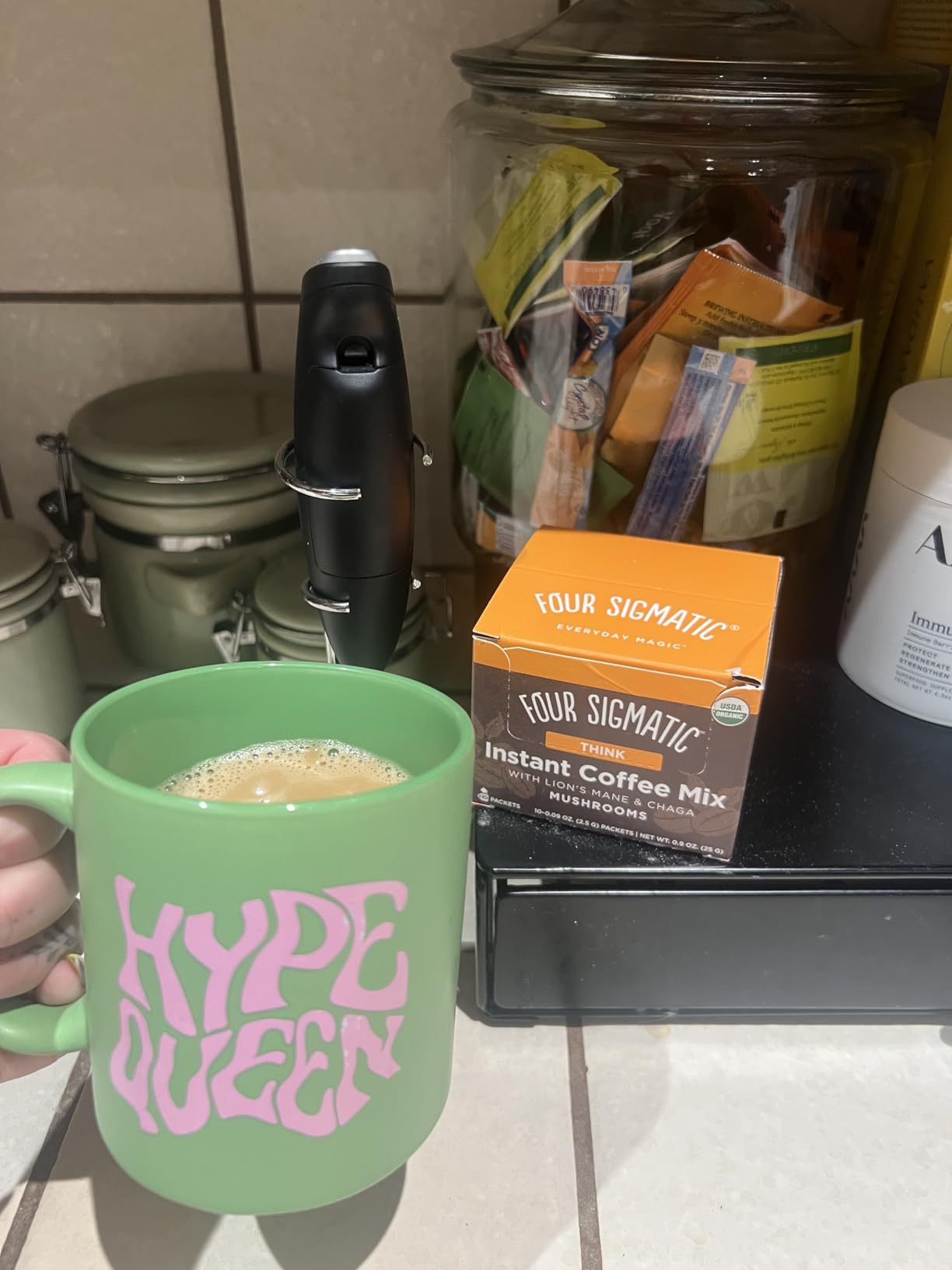 Four Sigmatic Focus Organic Mushroom Coffee | Instant Mushroom Coffee Mix with Lion's Mane, Chaga and Rhodiola for Better Focus and Immune Support | 10 Packets customer photo 2