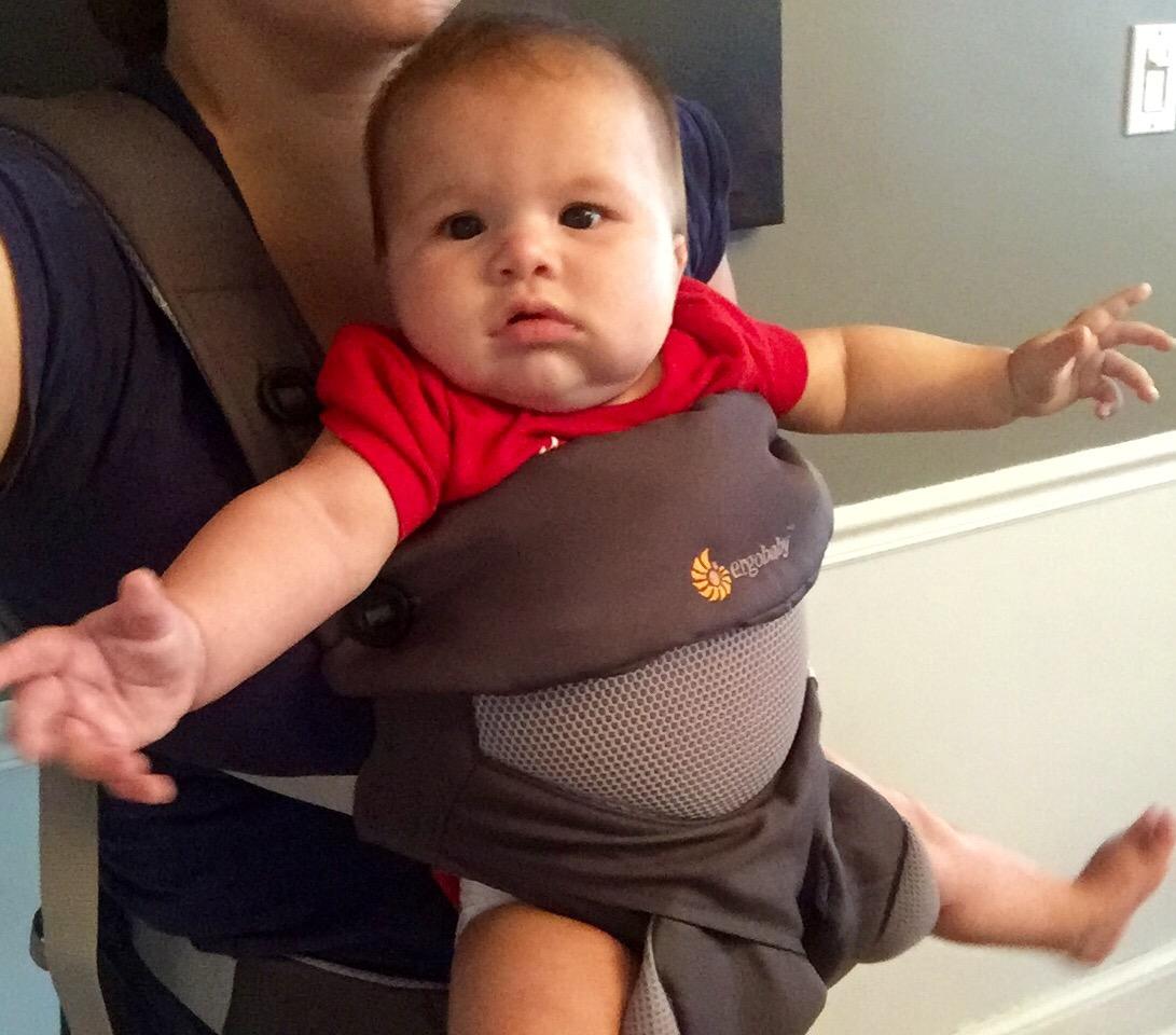 Ergobaby 360 All-Position Baby Carrier with Lumbar Support (12lbs - 45lbs) - Cool Air Mesh Fabric - Carbon Grey customer photo 2