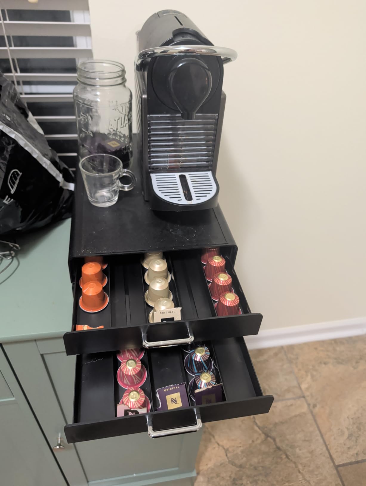 Amazon Basics Nespresso OriginalLine Coffee Pod Storage Drawer Holder, 50 Capsule Capacity, Black customer photo 1