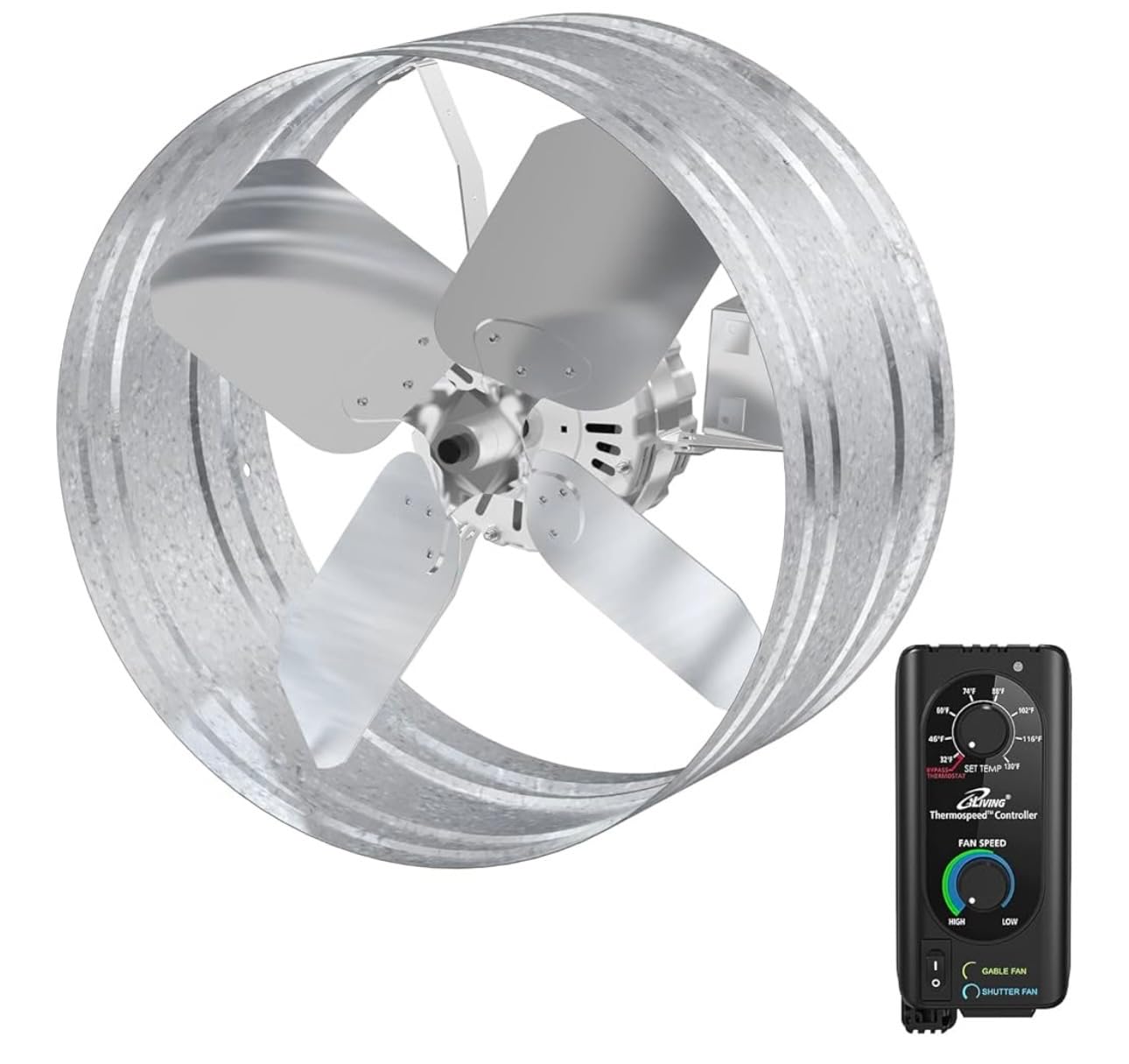 iLiving ILG8G14-12T Automatic Gable Mount Attic Ventilator Fan with Adjustable Thermostat, 2.85 Amp, 2339 CFM customer photo 2