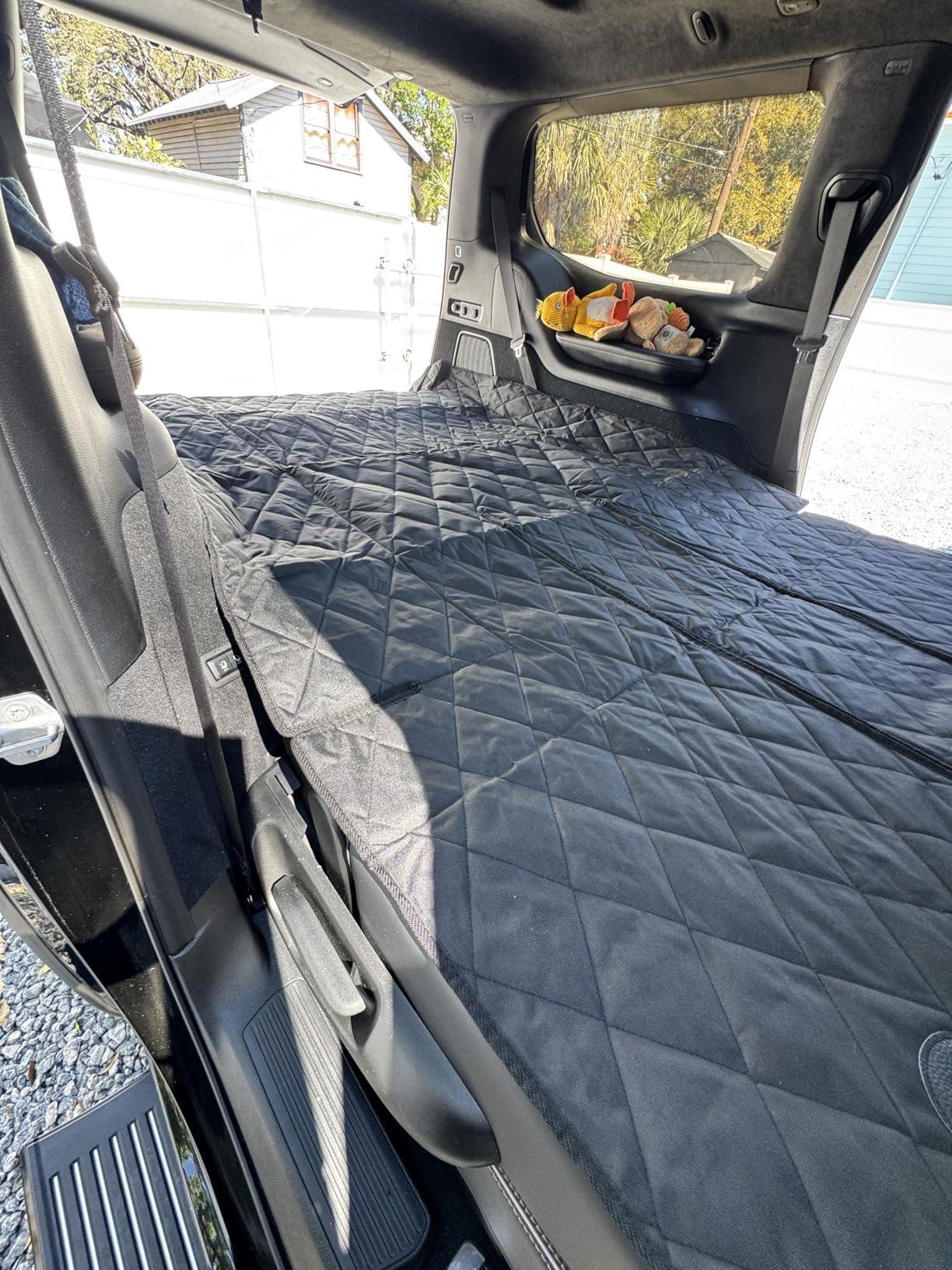 4Knines Split Cargo Liner for SUV - For Dogs & Pets, Heavy-Duty, Waterproof Trunk Mat & Cargo Cover - Fits 60/40 Split Bench & Armrest Pass-Through - Machine Washable, Non-Slip, Durable (Large, Black) customer photo 2