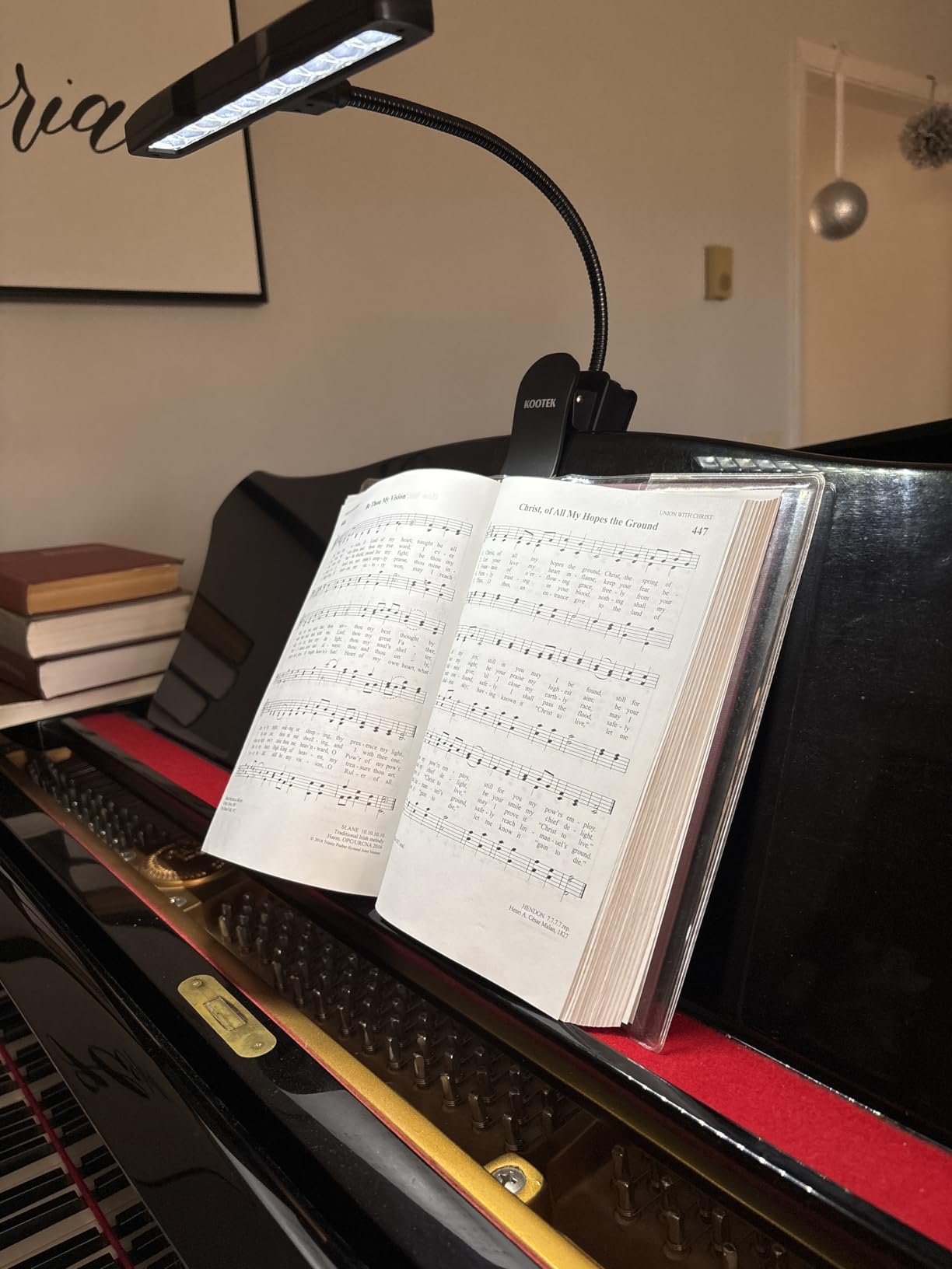 Kootek Music Stand Light, Eye Caring Clip-on Piano Lamp, 360° Flexible Gooseneck Adjustable Brightness USB Rechargeable for Sheet, Book Reading, Orchestra customer photo 1