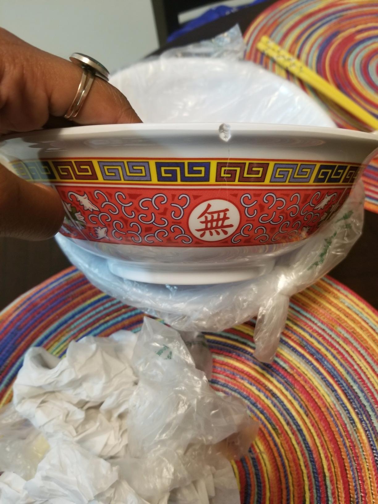 Happy Sales, set of 2 Melamine Oriental Pho Noodle Soup Bowl, 52 Ounce, Longevity Design customer photo 2