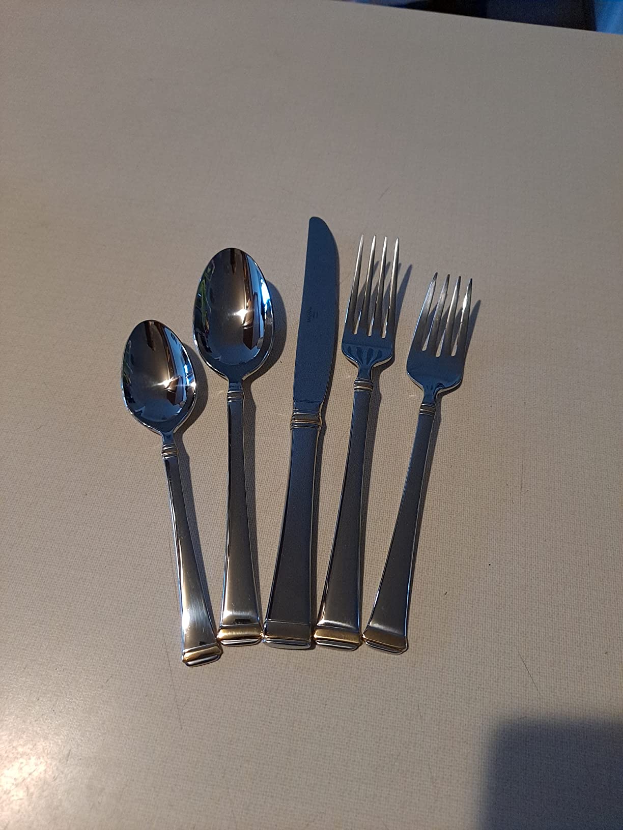 Mikasa Gold Accent Harmony Flatware Set for 12, 65 Piece 18/10 Stainless Steel Silverware with Gold-Trimmed Handles and Serving Utensils, Elegant Dinnerware Service customer photo 2