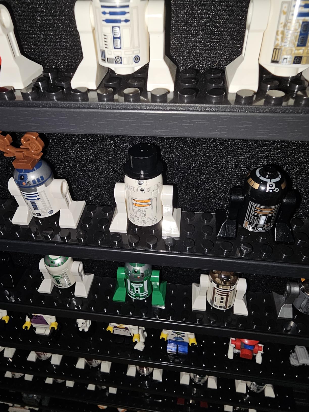 Minifigure Display Case - Building Block Toy Wall Cabinet Showcase for Small Miniature Collectibles Mini Brands Thimbles, Lockable UV Protection Door (Black Finish Frame) customer photo 2