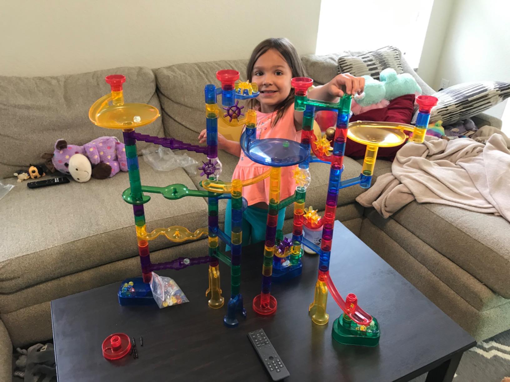 Marble Genius Marble Run Super Set, STEM Toys & Maze Construction Building - 150 Translucent Track Pieces & Glass Marble for Family, Kids Toddlers Ages 4-8 - Fun Holiday Creative Gifts customer photo 2