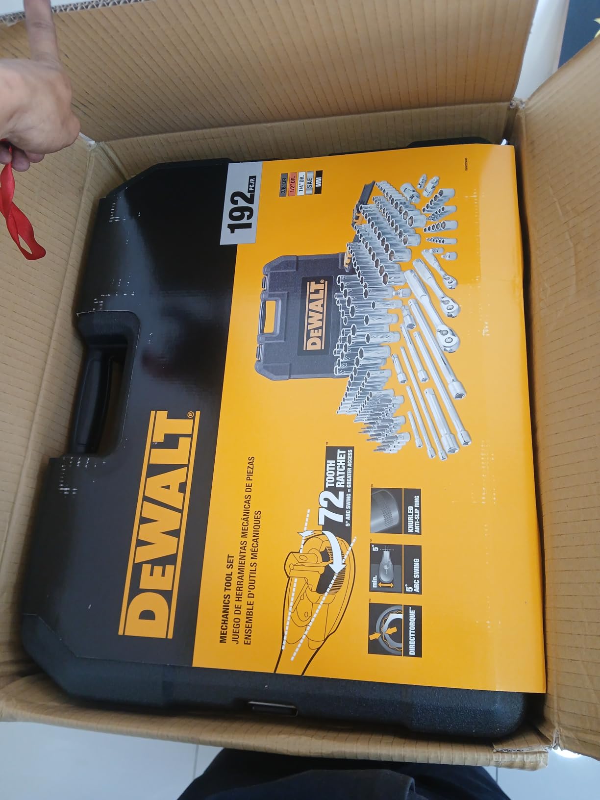 DEWALT 192 Pcs. Mechanics Tool Set, 1/2, 1/4, 3/8 Socket Set, SAE and Metric Socket Wrench Set, Hard Shell Tool Box (DWMT75049) customer photo 2