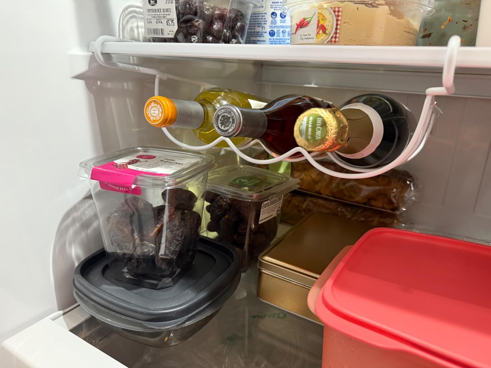 Sorbus Fridge Wine Rack - Refrigerator Bottle Rack Holds 3 Bottles of Your Favorite Wine or Drink Universal Bottle Holder Will Fit Most Fridges customer photo 2