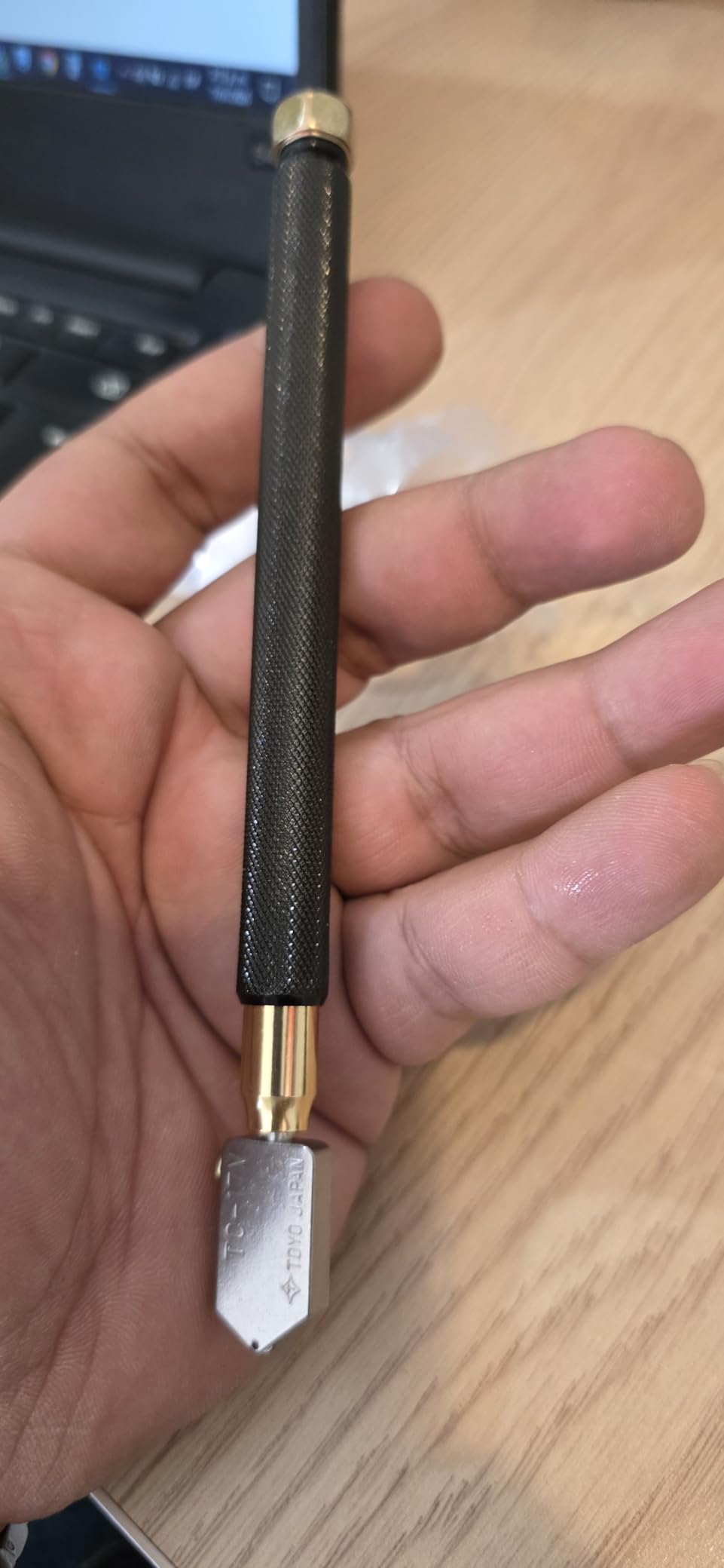 TOYO TC17B Glass Cutter | Brass Handled Supercutter | Straight Blade | Original Self Oiling Glasscutter | Made in Japan customer photo 2
