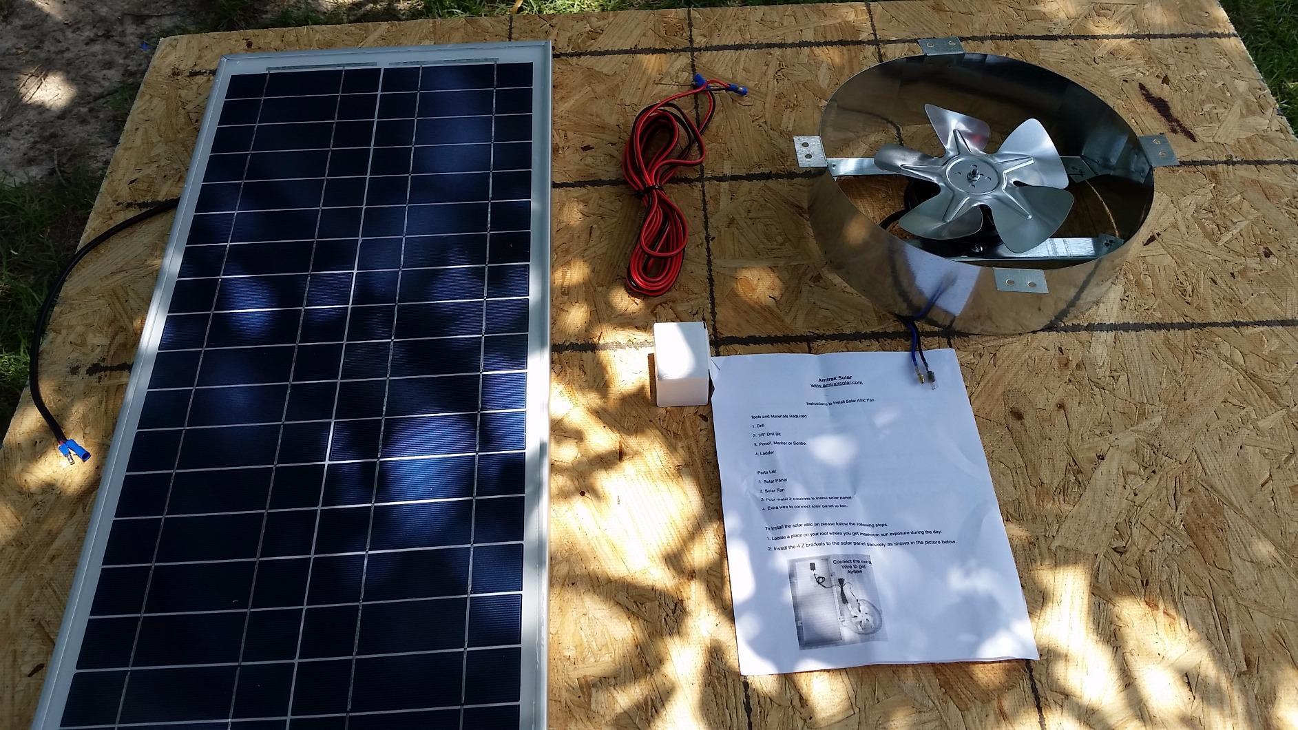 Amtrak Solar 12-Inch 50W Solar Attic Fan with Thermostat, Made in USA customer photo 2