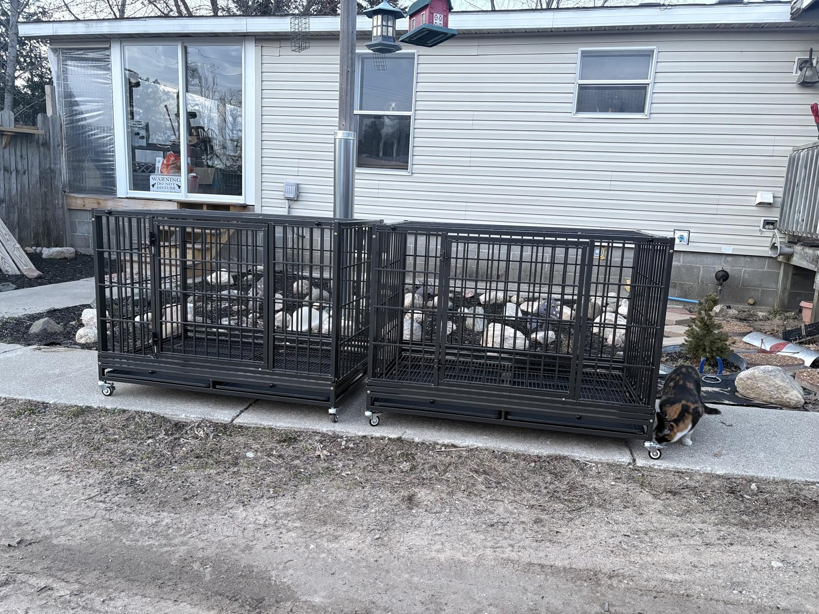Homey Pet 37 inch Stackable Heavy Duty Dog Crate, Indestructible Escape Proof Dogs Cage Kennel with Lockable Wheels, Removable Tray & Metal Grid, Double Doors for High Anxiety Medium/Small Dogs customer photo 2