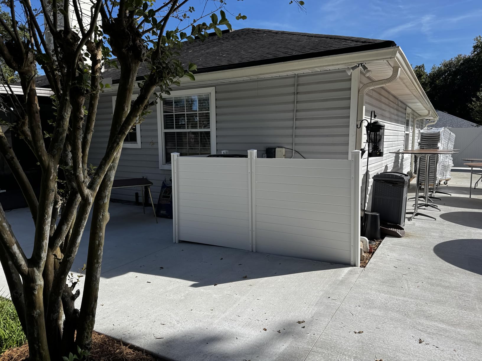 4ft H x 4ft W (2 Panels) No Dig Enclo Premium White Vinyl Privacy Screen, Outdoor Privacy Panels, Use As Air Conditioner Fence, Trash Can Enclosure, Pool Equipment Enclosure, ZP19014 customer photo 2