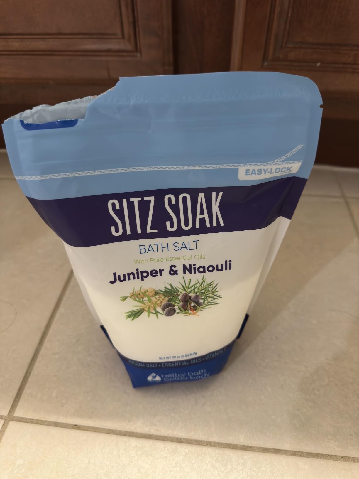 Sitz Bath Soak 2-Lbs Sitz Salt Epsom Salt Hemorrhoid Soothing with Pure Essential Oils in BPA Free Pouch with Press-Lock Seal Made in USA customer photo 1