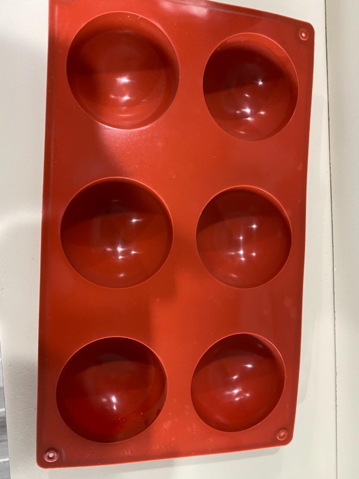6 Holes Hot Chocolate Bomb Mold Dome Silicone Mould For Chocolate Cake Jelly Pudding Handmade Soap Round Shape Circle Cake Moulds Dia: 2 1/2 inches, Set of 2 customer photo 2