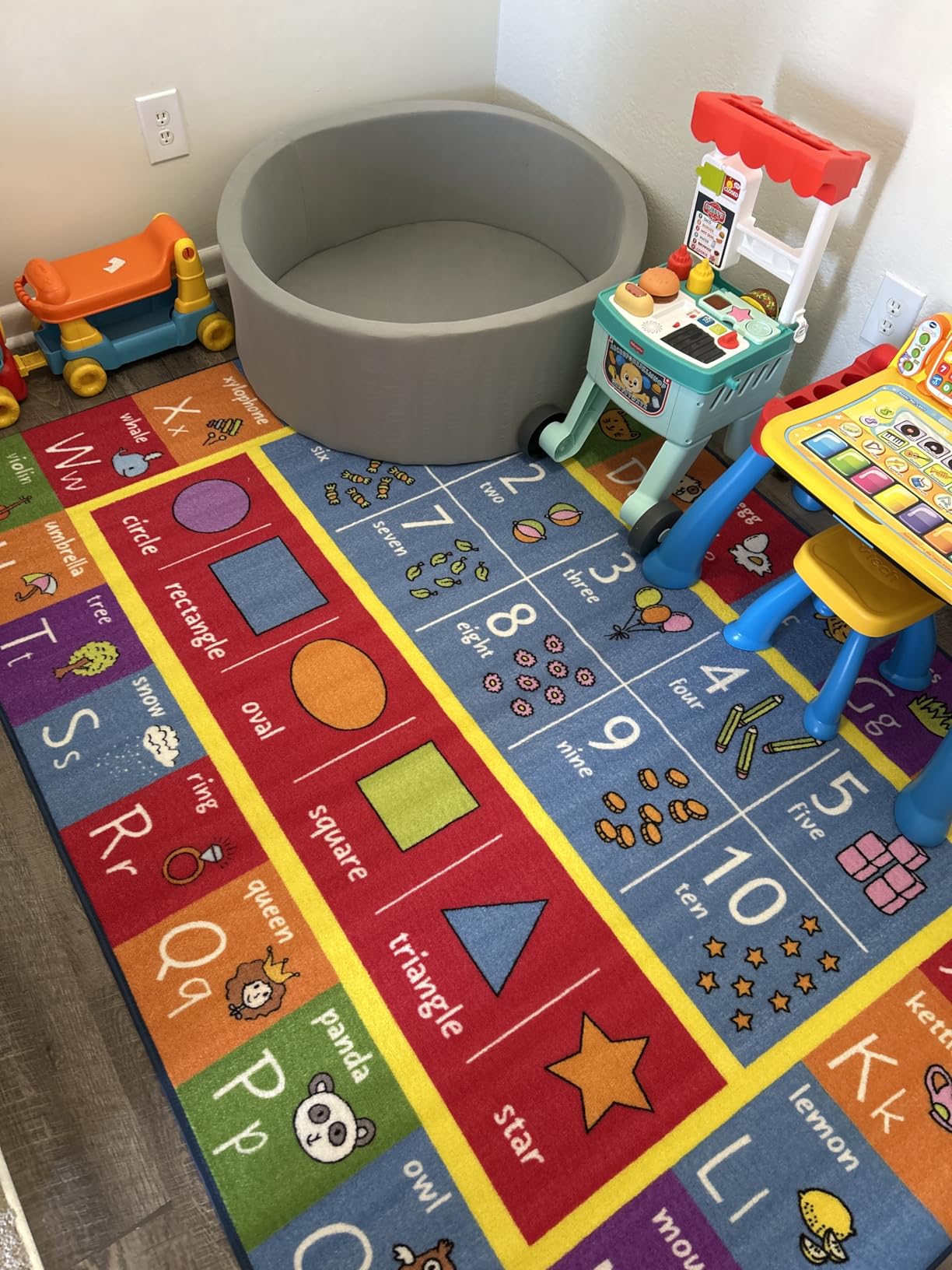 KC Cubs: Educational Rug: ABC Alphabet, Numbers & Shapes - 8x10' Playmat - Interactive Play, Activity Area Carpet, Bedroom-Classroom, Baby-Toddler-Kid customer photo 2