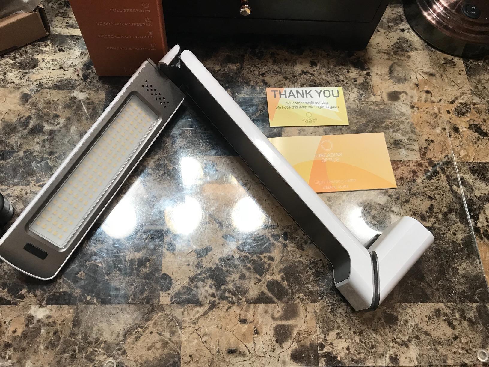 Circadian Optics Lumos 2.0 Light Therapy Desk Lamp | As Seen On Shark Tank | 10,000 LUX UV-Free Full-Spectrum LEDs | Adjustable Portable Folding Sunlight Lamp customer photo 1