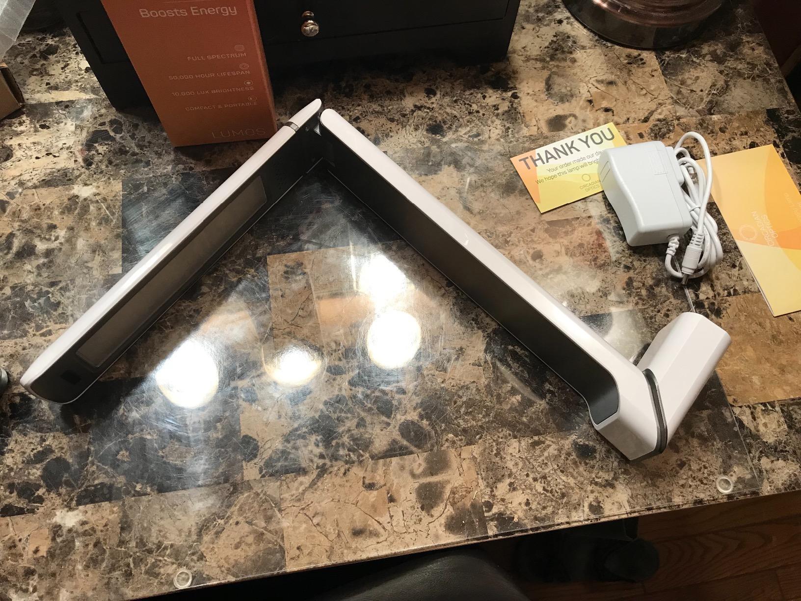 Circadian Optics Lumos 2.0 Light Therapy Desk Lamp | As Seen On Shark Tank | 10,000 LUX UV-Free Full-Spectrum LEDs | Adjustable Portable Folding Sunlight Lamp customer photo 2