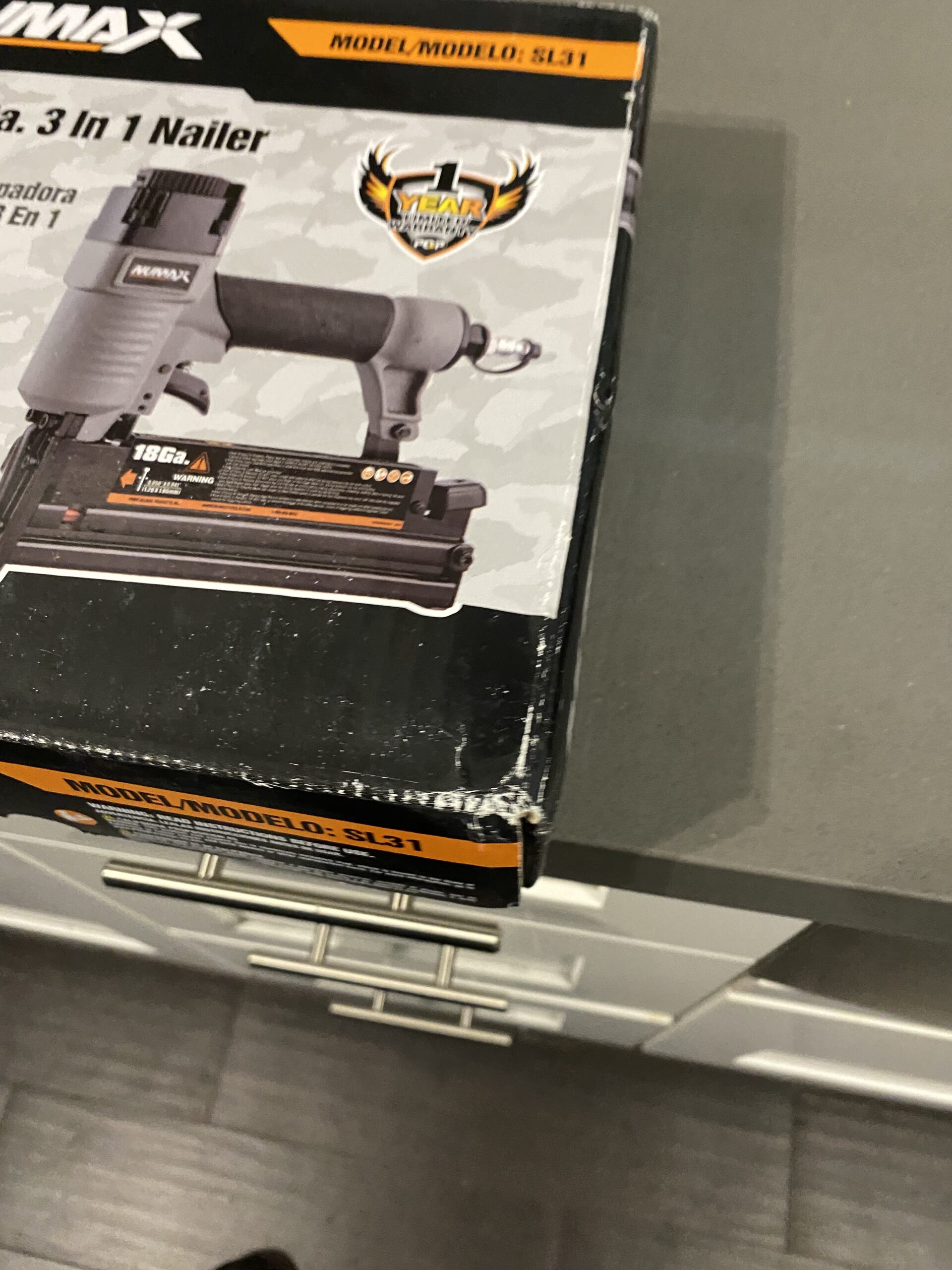 NuMax Pneumatic 3-in-1 Nail Gun | 16 GA & 18 GA Finish Nailer, Brad Nailer, Stapler | Multi-Purpose Air Tool for Trim, Moulding, Baseboards, Furniture, and Home Improvement Projects | SL31 customer photo 2