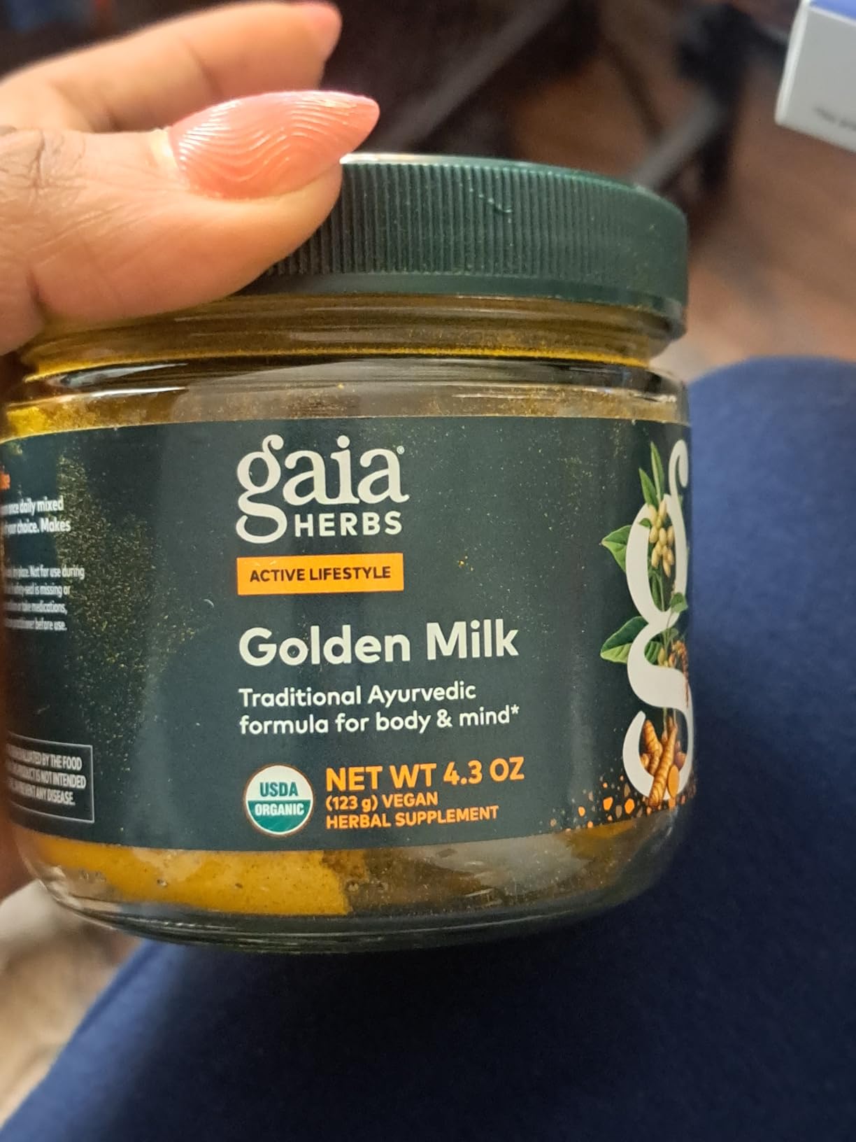 Gaia Herbs Golden Milk - Traditional Relaxation Support Supplement Powder with Organic Turmeric, Black Pepper, Ashwagandha, Cardamom & More for an Ayurvedic Cup of Calm* - 4.3 Oz (About 35 Servings) customer photo 1
