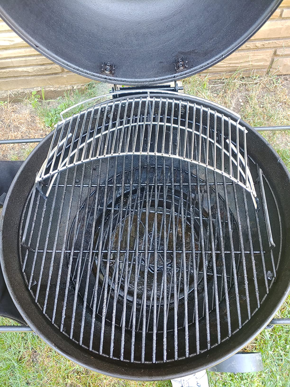 onlyfire Warming Cooking Rack Fits for Charcoal Kettle Grills Like Weber,Char-Broil and Ceramic Grills Like Large Big Green Egg,Kamado Joe Classic,Pit Boss K22,Louisiana K22,17 3/4