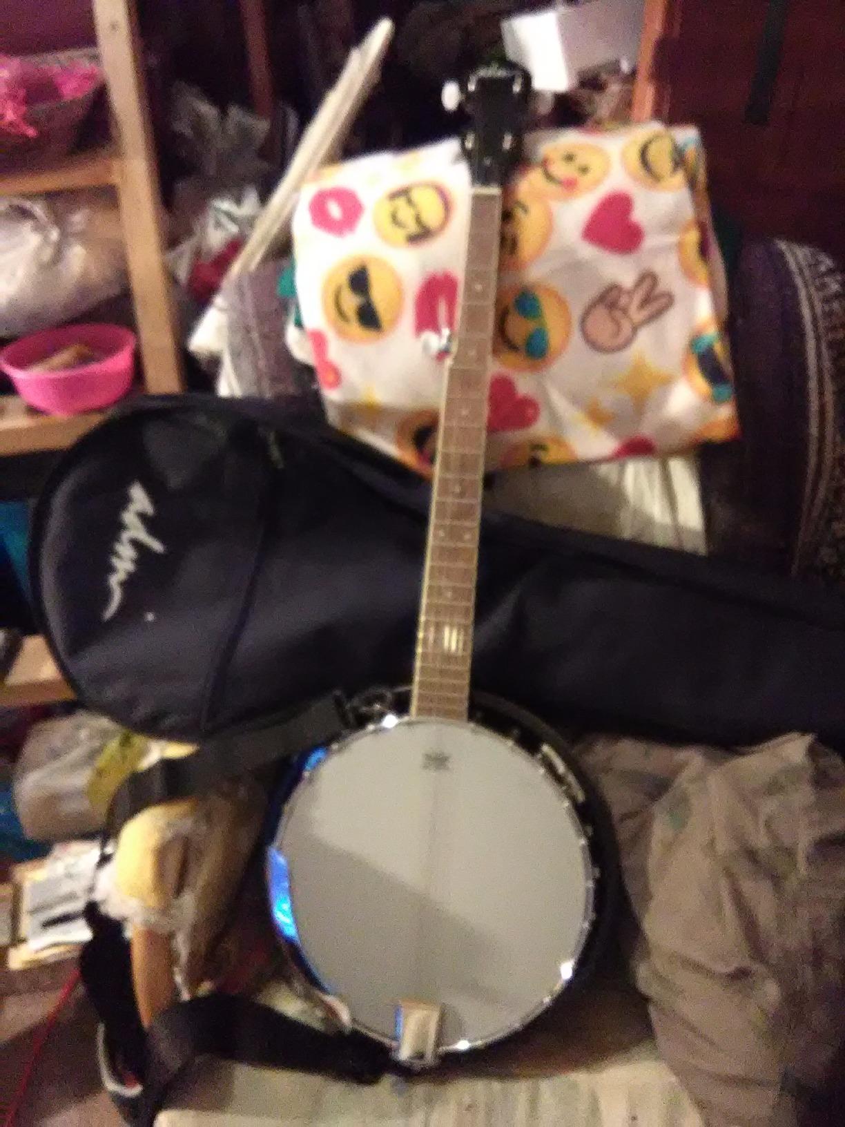 ADM Banjo 5 String Full Size Banjoes Set, 38 Inch Beginner Banjo Kit with Resonator, Remo Drum Head, Open or Closed Back, Gift Package Free Lessons for Adults Teenager, Brown customer photo 1