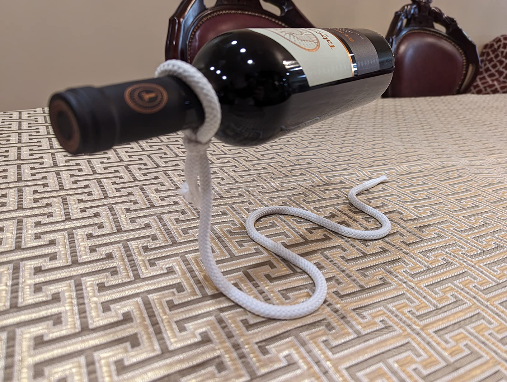 CdyBox Magic Rope Wine Bottle Holder Stand Rack Bar Gift (Rope) customer photo 2