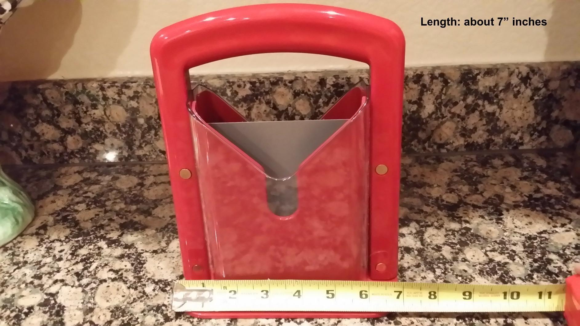 Hoan Bagel Guillotine Universal Slicer with Built-in Finger Safety Shield, Perfect for Bagels, Buns, and Muffins, Nonstick Blade, 9.25 Inch, Red customer photo 1