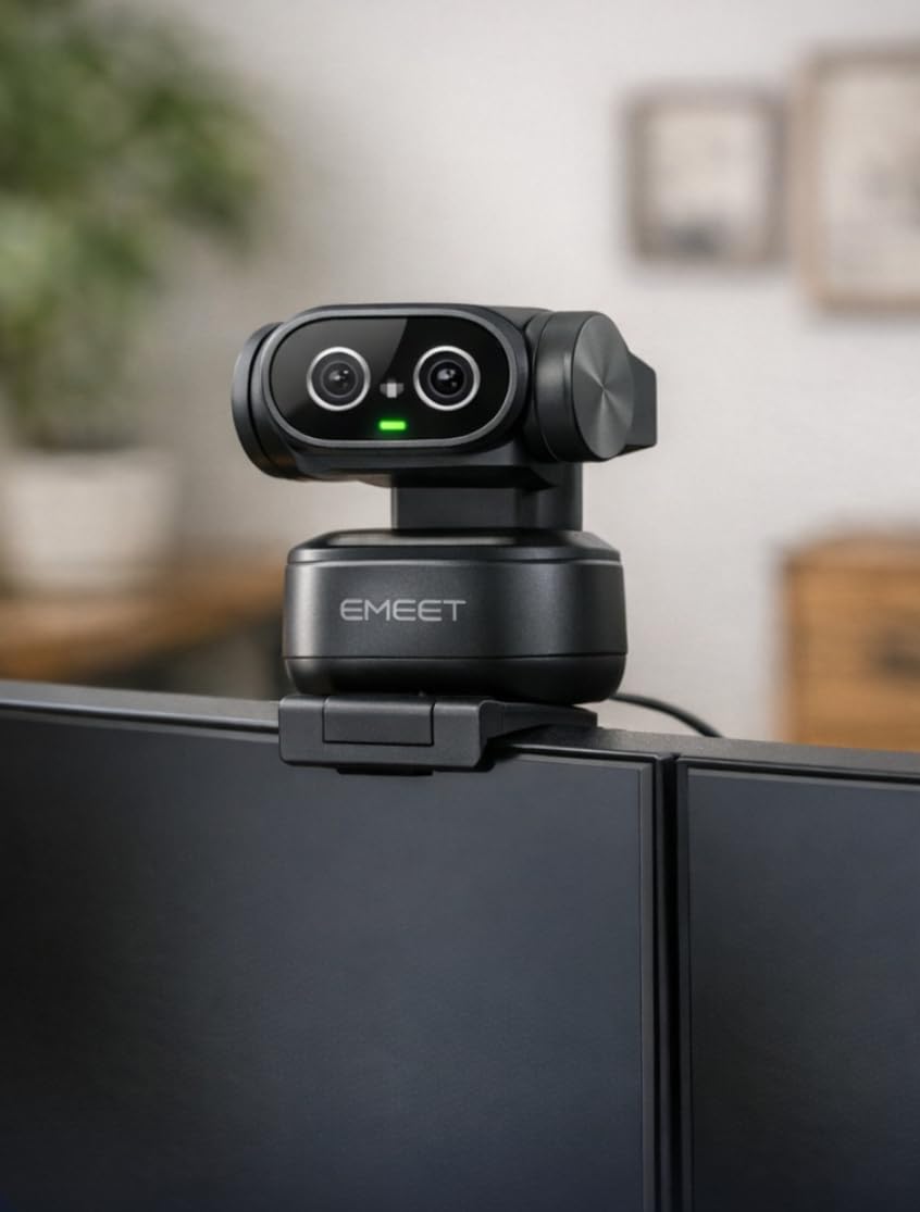 EMEET PIXY Dual-Camera AI-Powered PTZ Camera 4K, AI Tracking, PDAF&AI Autofocus 0.2s, 1/2.55