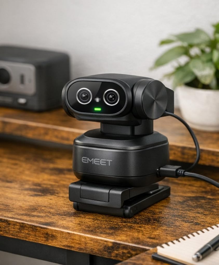 EMEET PIXY Dual-Camera AI-Powered PTZ Camera 4K, AI Tracking, PDAF&AI Autofocus 0.2s, 1/2.55