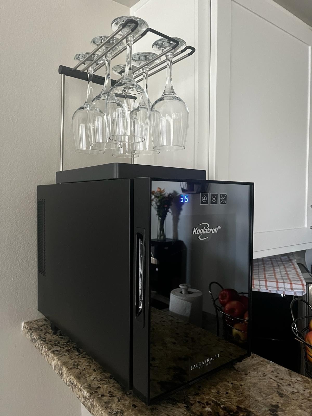 Kohler K-8628-CHR Wine Glass Drying Rack, Wine Glasses Rack Organizer, Folding Drying Rack for 6 Wine Glasses, Charcoal customer photo 1