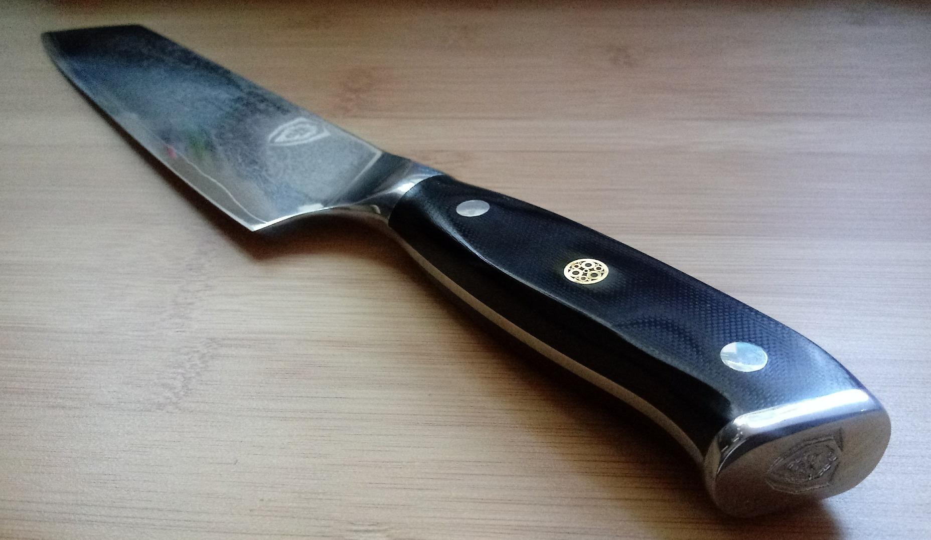 Dalstrong Kiritsuke Chef Knife - 8.5 inch - Shogun Series Elite - Damascus - Japanese AUS-10V Super Steel Kitchen Knife - Black G10 Handle customer photo 2