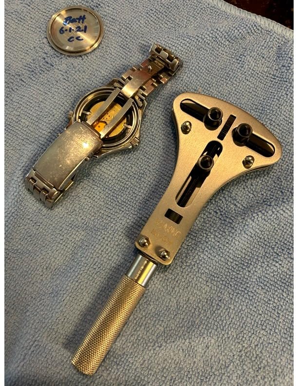 OTOOLWORLD Watch Screw Case Back Opener Remover Repair Tool Large Wrench & 12 Bits (55mm watch back case) customer photo 1
