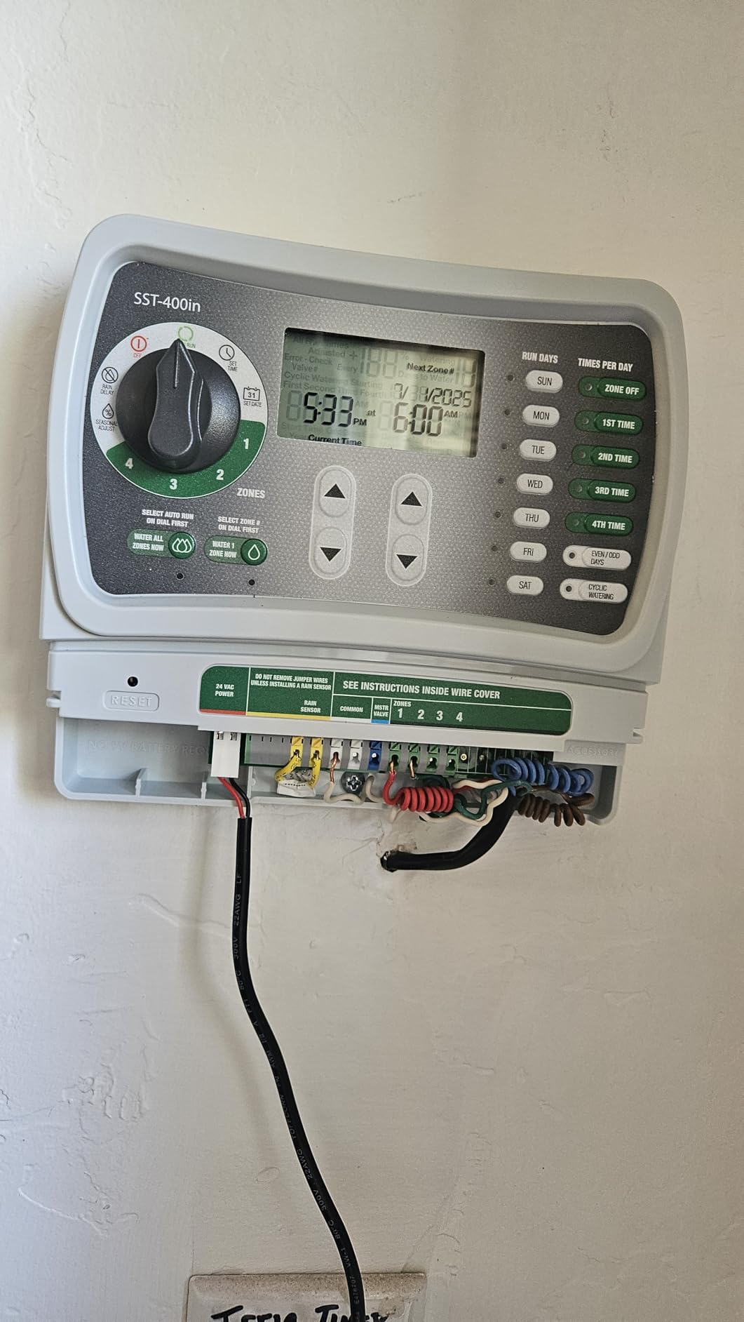 Rain Bird SST600IN Simple-to-Set Indoor Sprinkler/Irrigation System Timer/Controller, 6-Zone/Station customer photo 2