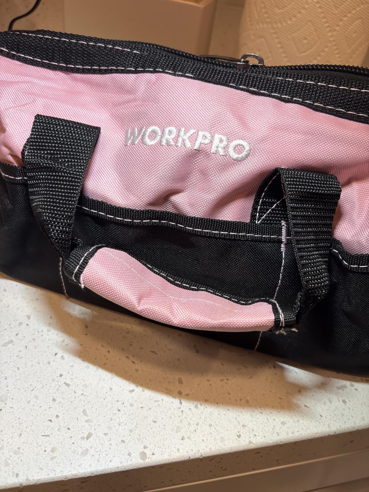 WORKPRO Pink Tool Kit, 263-Piece Home Repairing Tool Set with Wide Mouth Open Storage Bag, Household Tool Kit - Pink Ribbon customer photo 2