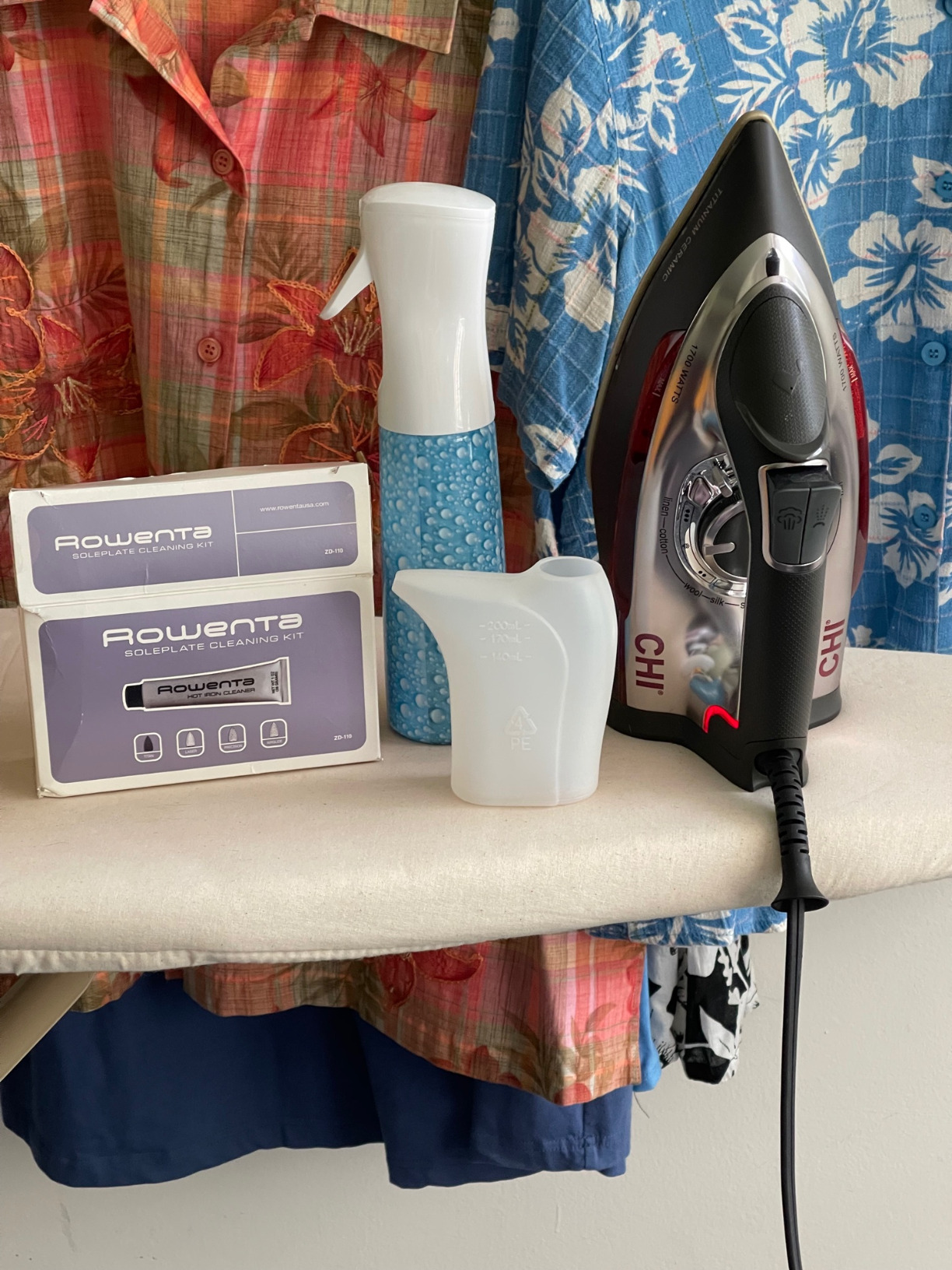 CHI Steam Iron for Clothes with 300+ Holes for Powerful Steam ing, Temperature Guide Dial, 1700 Watts, XL 10' Cord, 3-Way Auto Shutoff, Titanium Infused Ceramic Soleplate, Silver (13101) customer photo 1