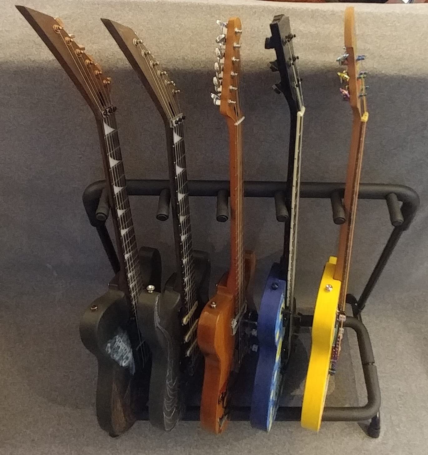 AW 5 Guitar Stand Multiple Guitars Rack Foldable Guitar Holder floor multiple for Band Stage Electric Bass Acoustic Guitar customer photo 1