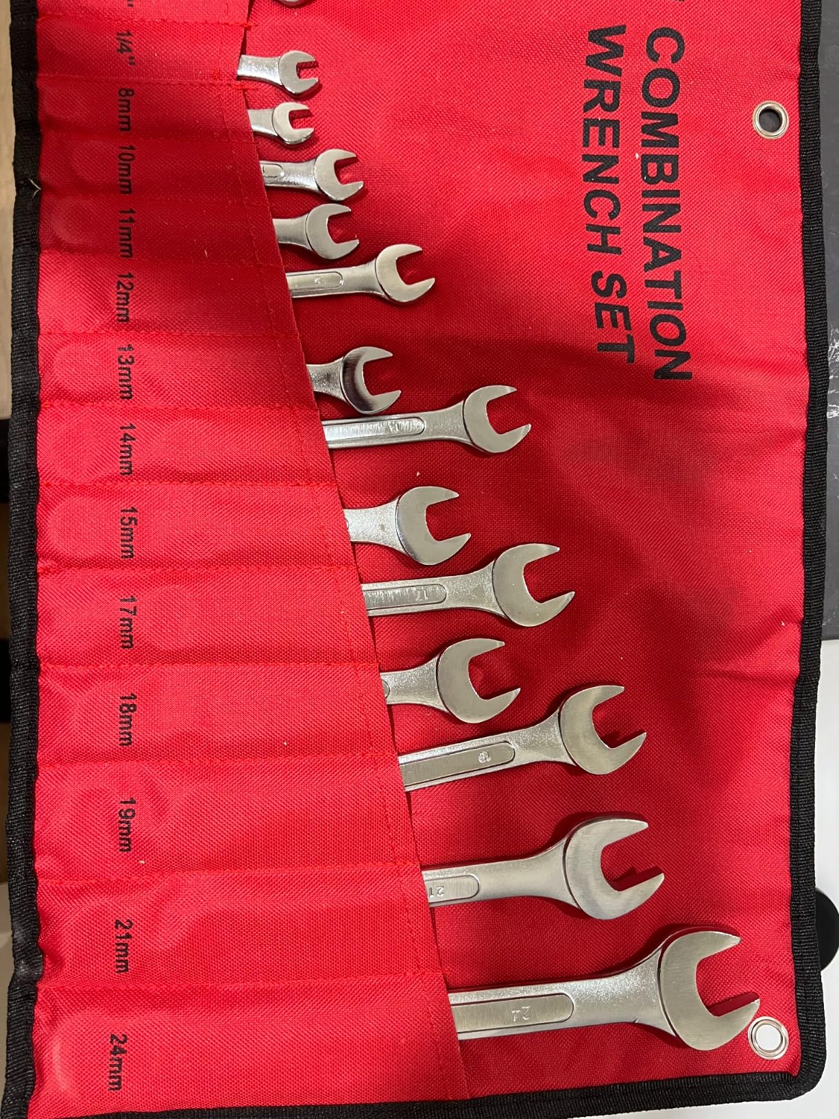 24-Piece All-Purpose Master Combination Wrench Set with Roll-up Pouch | SAE 1/4