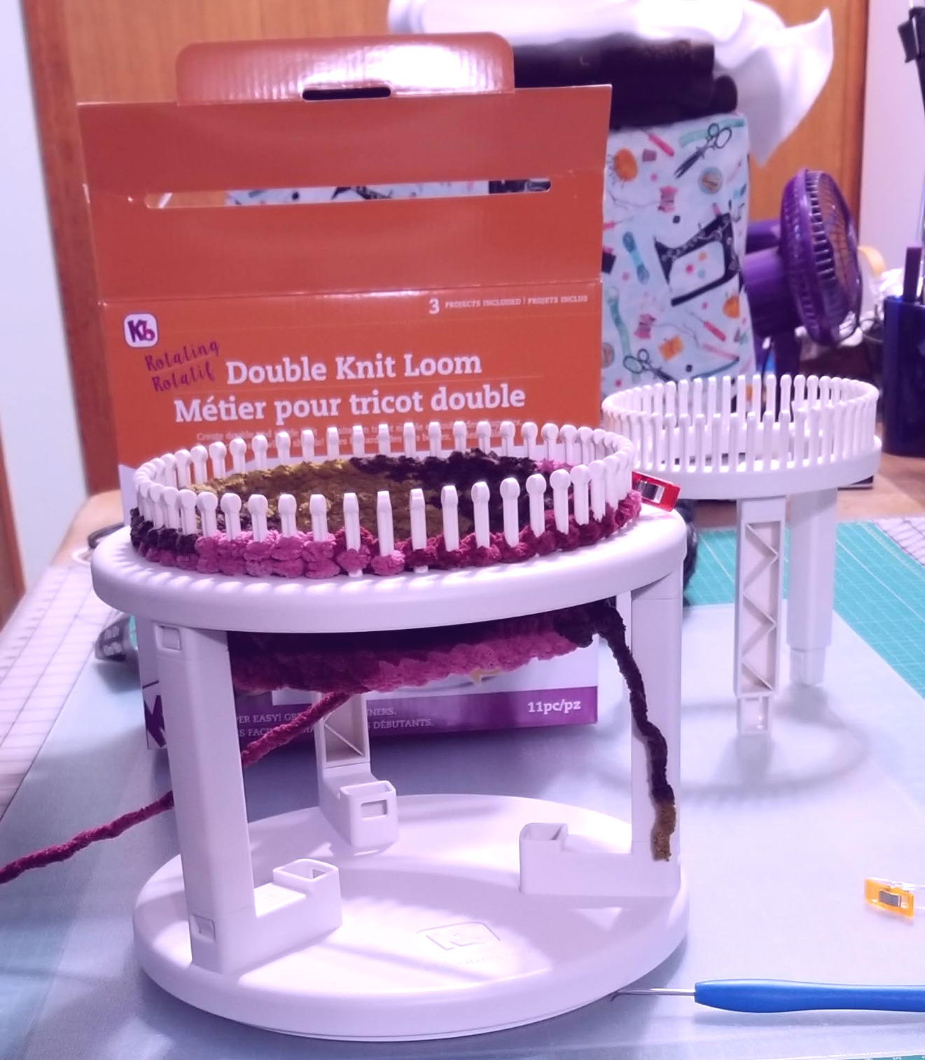 Authentic Knitting Board 'Rotating' Double Knit Loom, Double Knit with Rotating Base, Easy Knitting customer photo 2