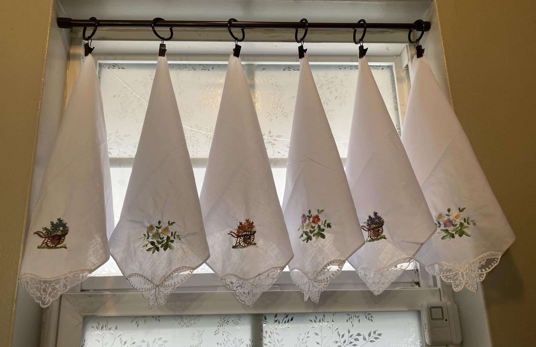 Embroidered Butterfly Lace Flower Hankies 6PCS Vintage Cotton Women Napkin Floral Assorted Cloth Portable Ladies Handkerchief customer photo 1