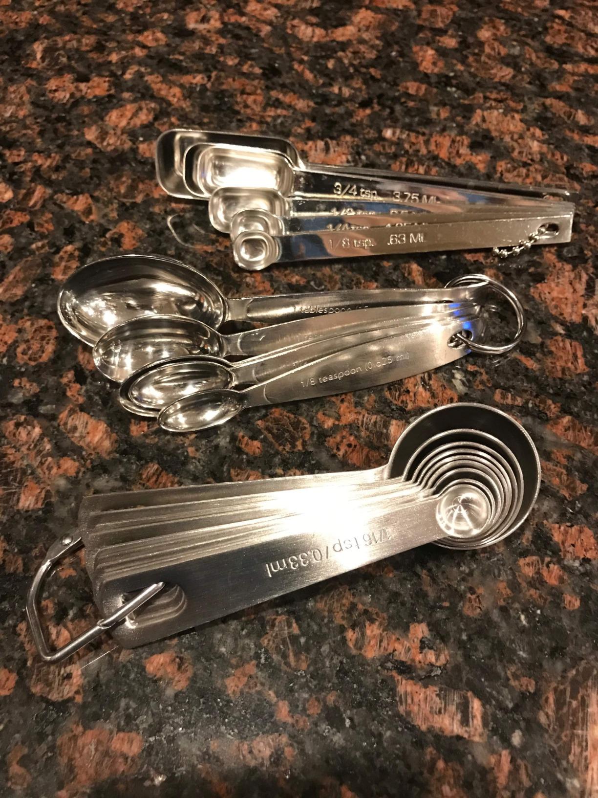 U-Taste 18/8 Stainless Steel Measuring Spoons Set: 7 Piece - 1/8, 1/4, 1/2, 3/4 tsp, 1 tsp, 1/2 & 1 tbsp for Dry & Liquid Ingredients customer photo 1
