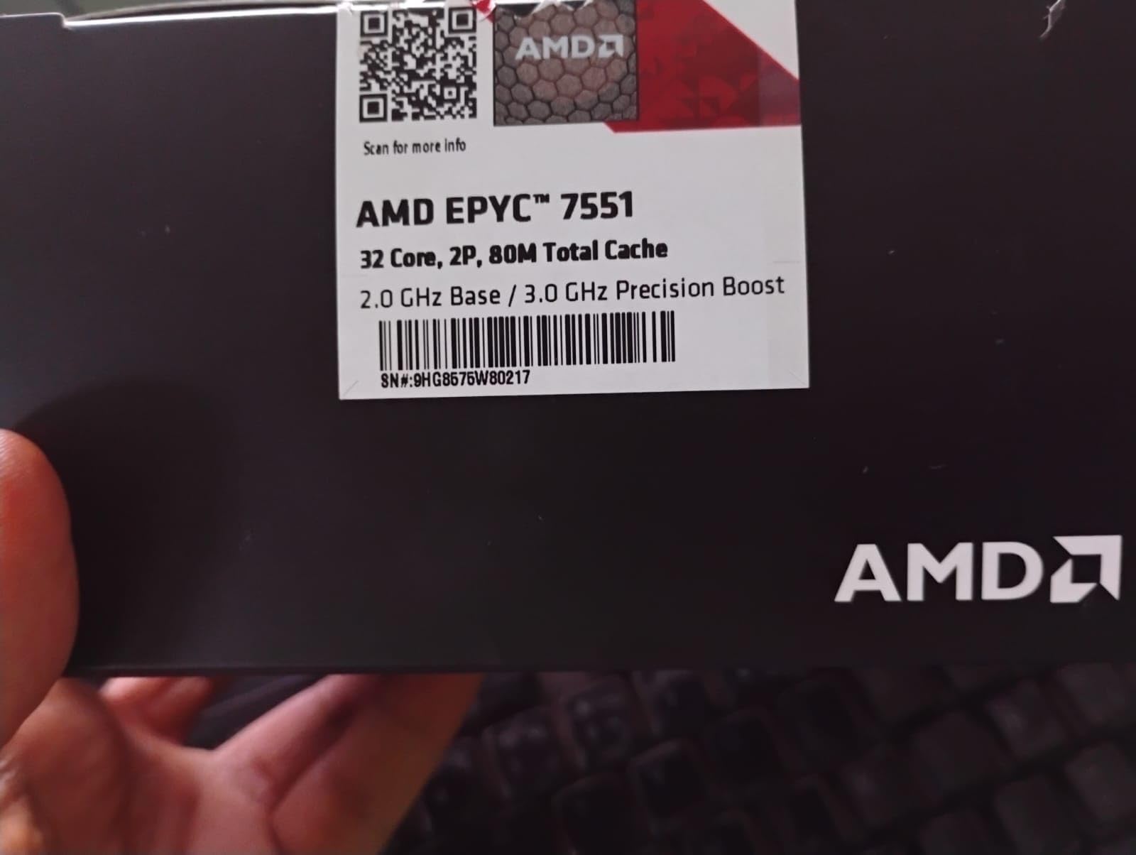AMD EPYC 7551 x86 CPU Processor Model 7551 (32c/64t 2.0GHz) 16 DDR4 DIMM Slots with up to 2TB RAM and 128 Lanes of PCIe 3 customer photo 2