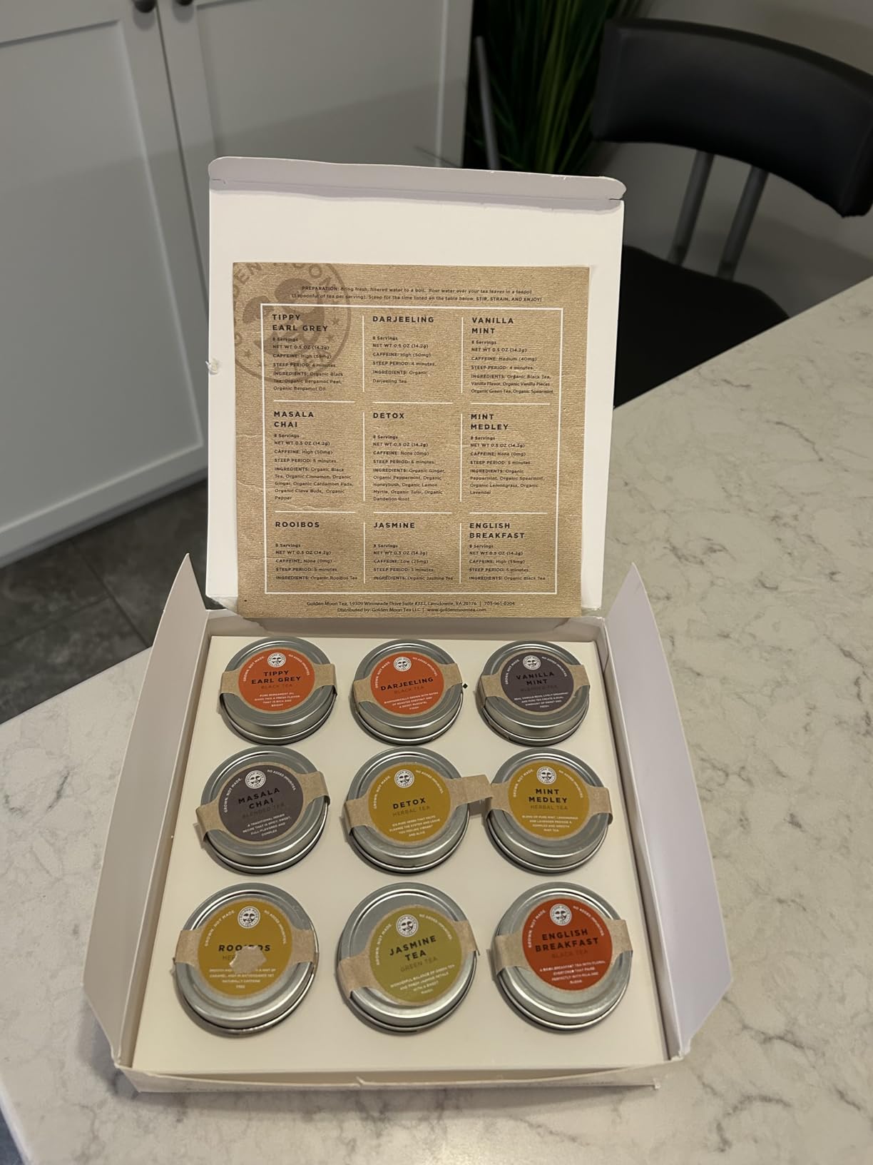 Golden Moon Tea Variety Pack - 9 Loose Leaf Tea Sampler - Organic Black, Green, White, and Herbal Teas Gift Set customer photo 2