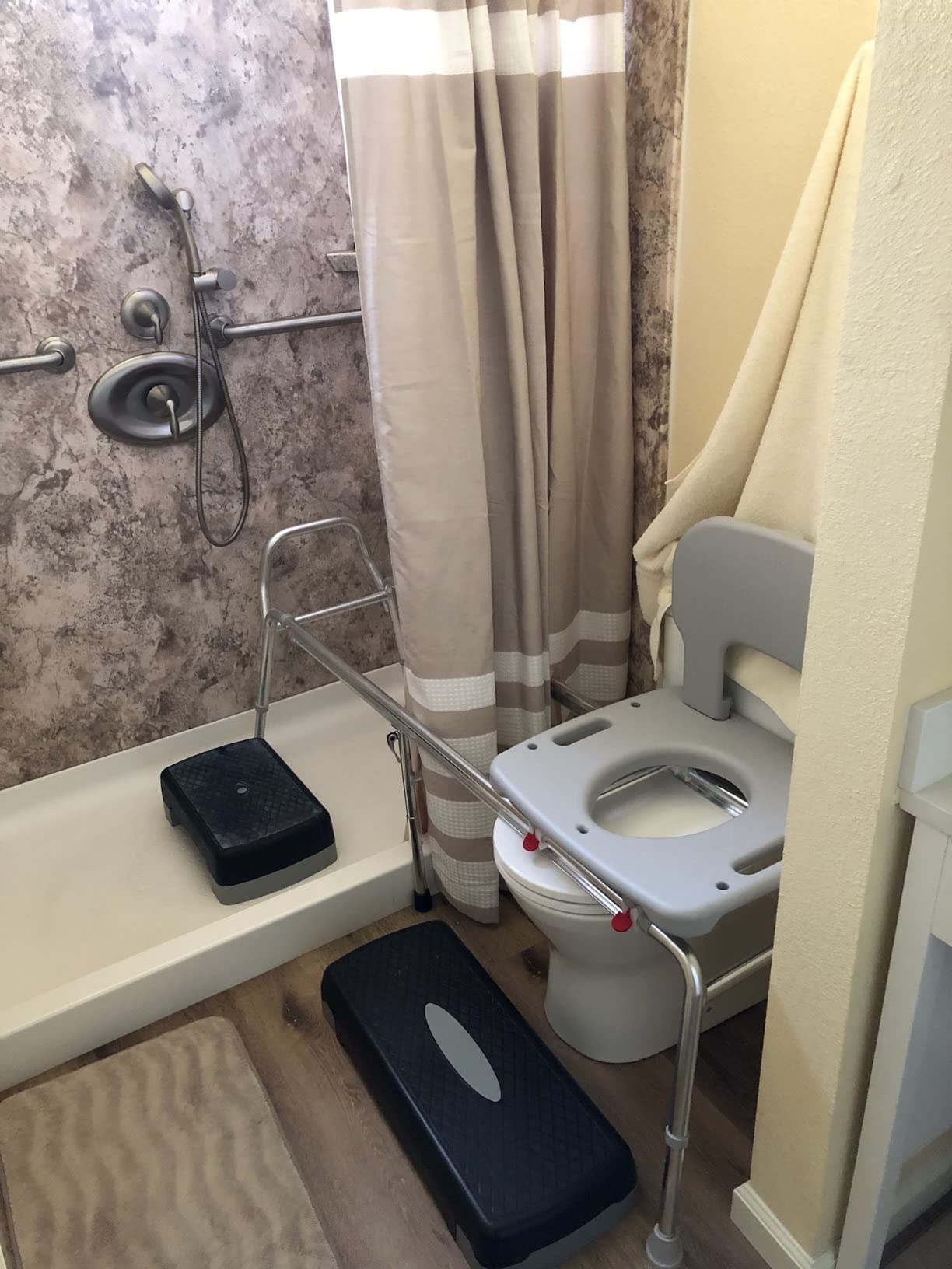 Eagle Health Supplies Toilet-to-Tub Transfer Bench with Cut Out Seat, FSA/HSA Eligible Sliding Shower Chair for Elderly and Disabled, Height Adjustable customer photo 1