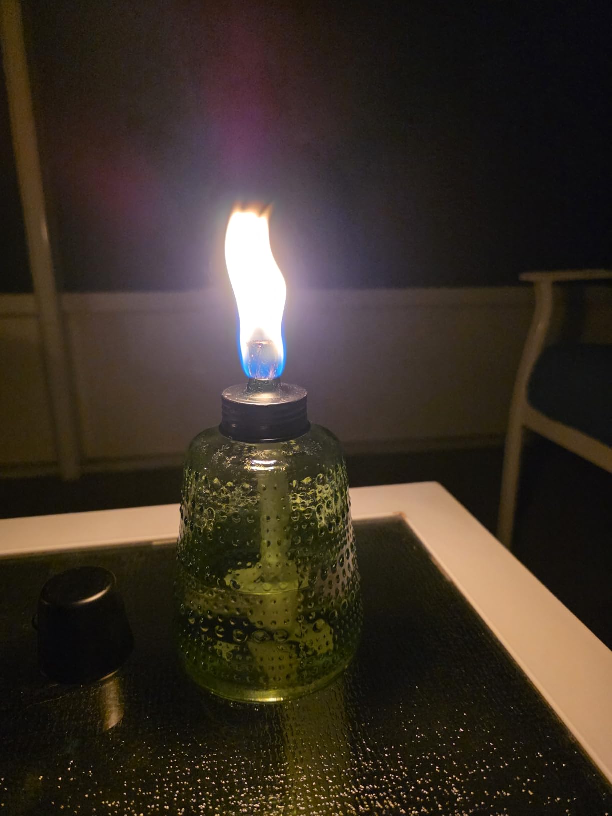 TIKI Molded Glass Decorative Tabletop Torches (Set of 3) - Red, White & Blue Outdoor Lighting for Lawn, Patio & Garden | Weather-Resistant | Includes Long-Lasting Wick & Snuffer customer photo 2