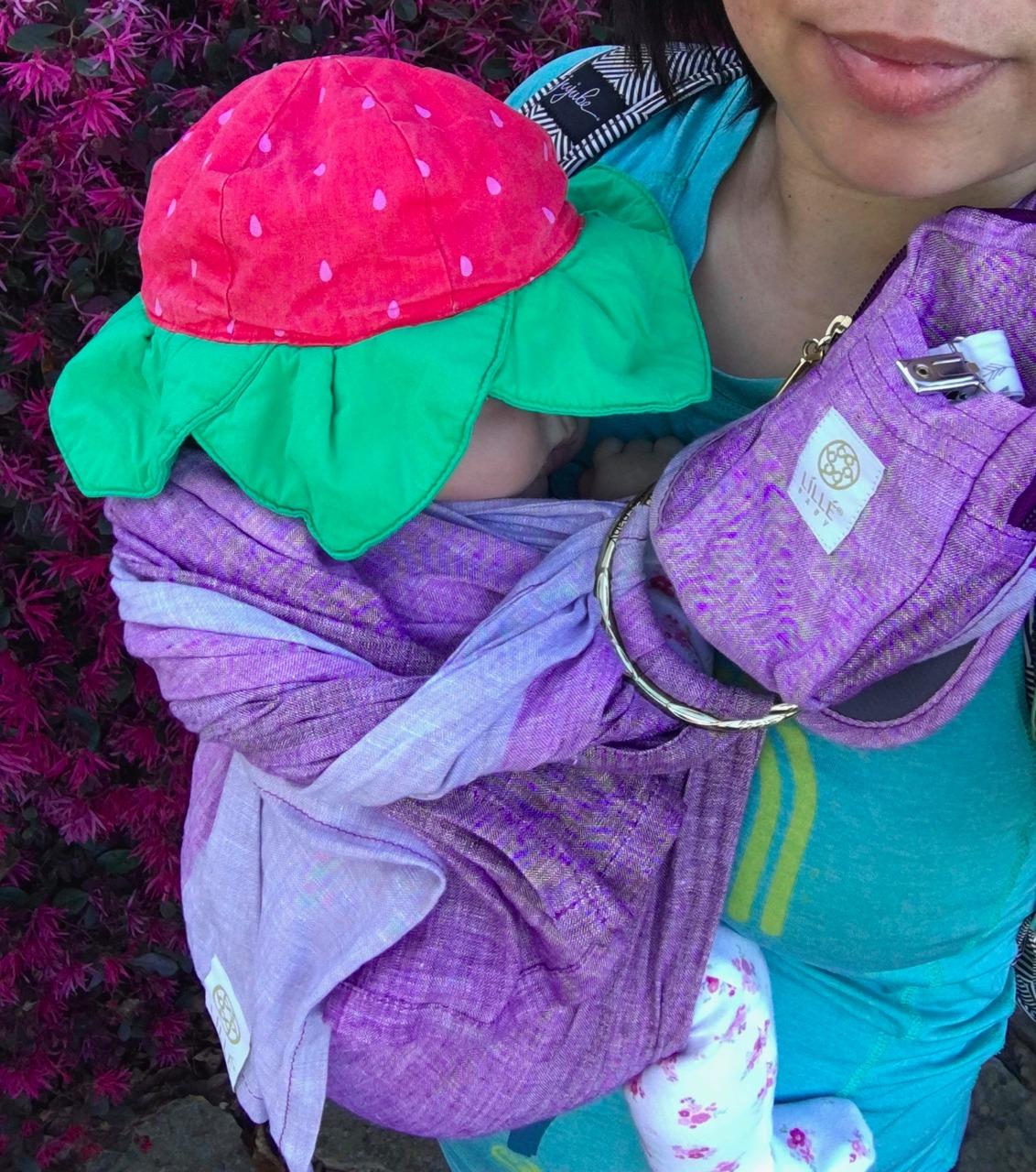 LILLEbaby Ring Sling Baby Wrap Carrier for Infants & Toddlers (8-30lbs), Made for Versatile Babywearing, Support Wrap for Mother's, Adjustable & Sturdy, Lightweight & Comfortable (Rainbow) customer photo 2