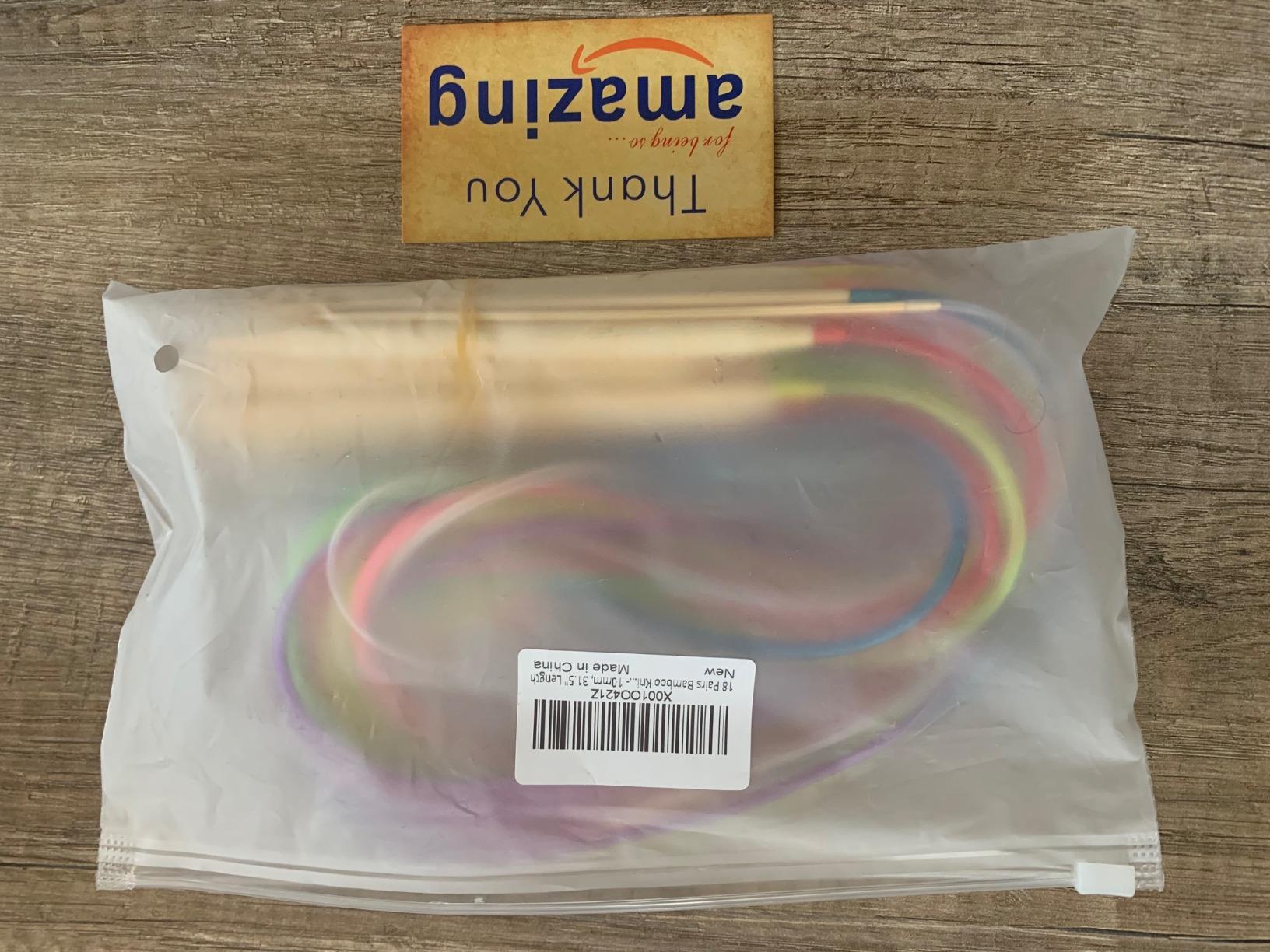 18 Pairs Bamboo Knitting Needles Set, Vancens Circular Wooden Knitting Needles with Colorful Plastic Tube, 18 Sizes: 2mm - 10mm, 31.5