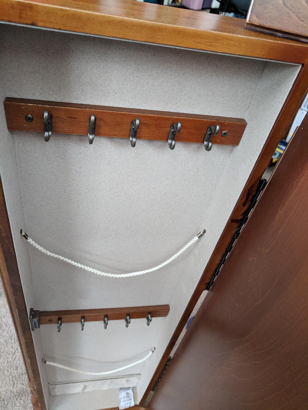 Elizabeth Jewelry Armoire - Locking Top with Mirror, Cord Access, 8 Drawer Organizer, Side Necklace Hooks, Anti-Tarnish Lining, 40 Inch Tall customer photo 2
