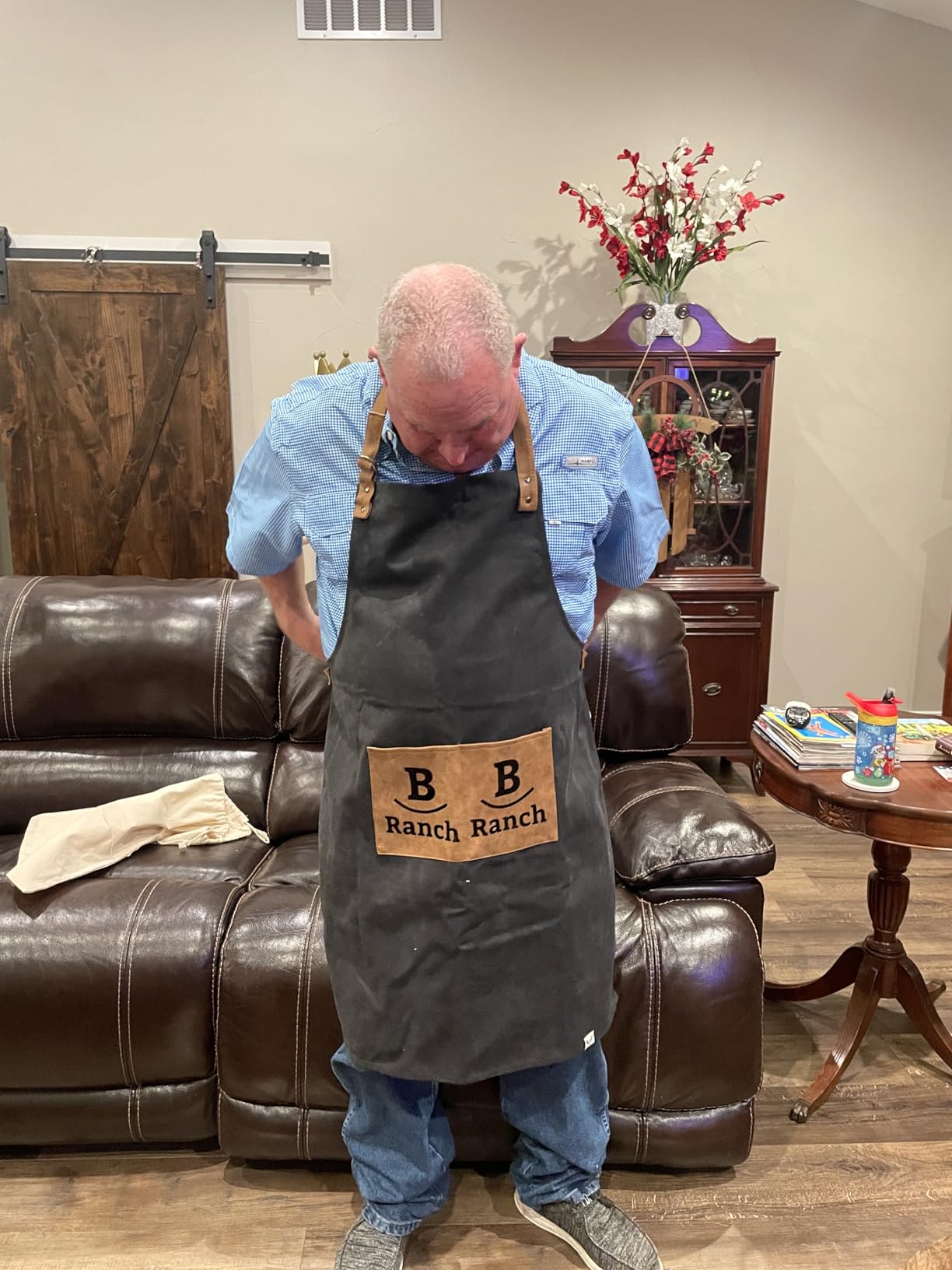 Foster & Rye Grilling Aprons for Men with Pocket, Canvas Cooking Aprons for Men with Adjustable Strap, Mens Chefs BBQ Apron customer photo 1